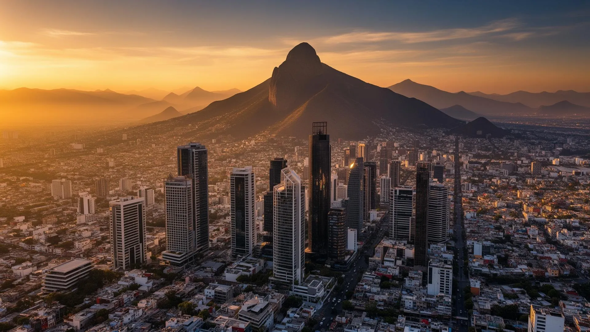 Monterrey skyline with Cerro de la Silla